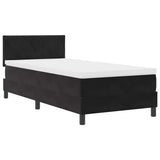 Box Spring Bed Black and White 107 x 203 cm Fabric