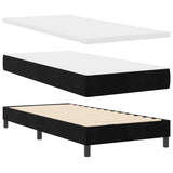 Box Spring Bed Black and White 107 x 203 cm Fabric - 45-Degree Angle