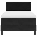 Box Spring Bed Black and White 107 x 203 cm Fabric