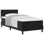 Box Spring Bed Black and White 107 x 203 cm Fabric