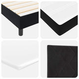 Box Spring Bed Black and White 137 x 187 cm Velvet