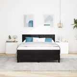 Box Spring Bed Black and White 137 x 187 cm Velvet