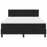 Box Spring Bed Black and White 137 x 187 cm Velvet