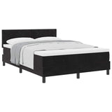 Box Spring Bed Geometric Manual Black, White 193 x 137 x 88 cm - Side View