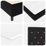 Box Spring Bed Black and White 137 x 187 cm Velvet - Extra Image