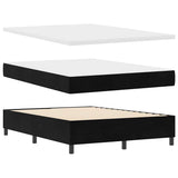 Box Spring Bed Black and White 137 x 187 cm Velvet - Rear View