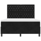 Box Spring Bed Black and White 137 x 187 cm Velvet