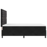 Box Spring Bed Black and White 137 x 187 cm Velvet