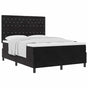 Box Spring Bed Black and White 152 x 203 cm Velvet