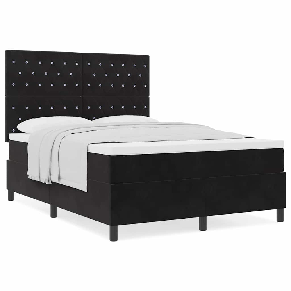 Box Spring Bed Argyle Manual Black and White 203 x 152 x 128 cm