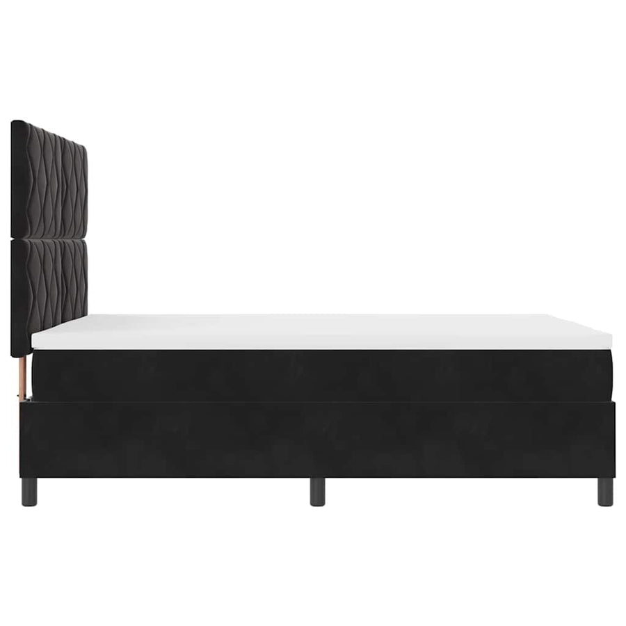 Box Spring Bed Black and White 137 x 187 cm Velvet