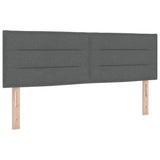 Box Spring Bed Striped Dark Grey and White 203 x 152 x 88 cm - Rear View