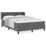 Box Spring Bed Striped Dark Grey and White 203 x 152 x 88 cm - Top-Down View