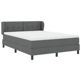 Box Spring Bed Manual Dark Grey and White 193 x 137 x 88 cm - Rear View