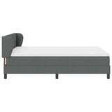 Box Spring Bed Dark Grey and White 137 x 187 cm Fabric