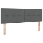 Box Spring Bed Dark Grey and White 152 x 203 cm Fabric