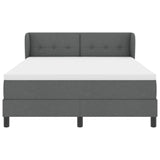 Box Spring Bed Manual Dark Grey and White 203 x 152 x 88 cm - Close-Up Angle