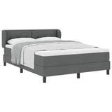 Box Spring Bed Manual Dark Grey and White 203 x 152 x 88 cm - Side View