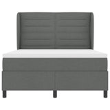 Box Spring Bed Striped with Headboard White 193 x 137 x 128 cm - Low Angle