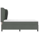 Box Spring Bed Dark Grey and White 137 x 190 cm Fabric