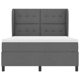 Box Spring Bed Manual Dark Grey and White 203 x 152 x 128 cm - Close-Up Angle