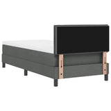 Box Spring Bed Dark Grey and White 107 x 203 cm Fabric