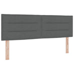 Box Spring Bed Dark Grey and White 152 x 203 cm Fabric