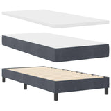 Box Spring Bed Dark Grey and White 107 x 203 cm Fabric
