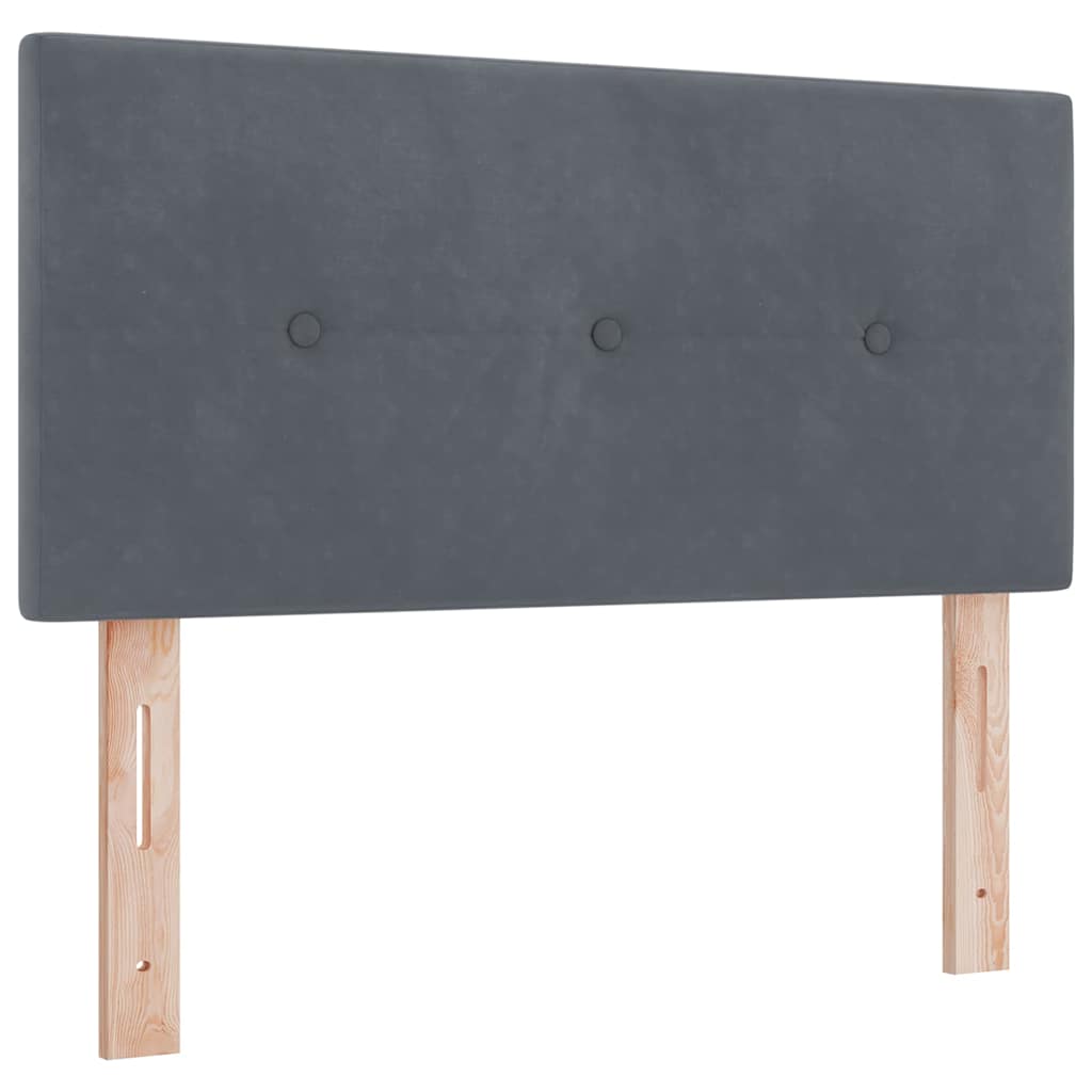 Box Spring Bed Dark Grey and White 107 x 203 cm Fabric