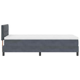Box Spring Bed Dark Grey and White 107 x 203 cm Fabric