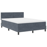 Box Spring Bed Manual Dark Grey and White 203 x 152 x 88 cm - Front View