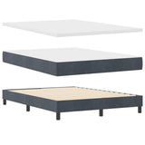 Box Spring Bed Dark Grey and White 152 x 203 cm Fabric