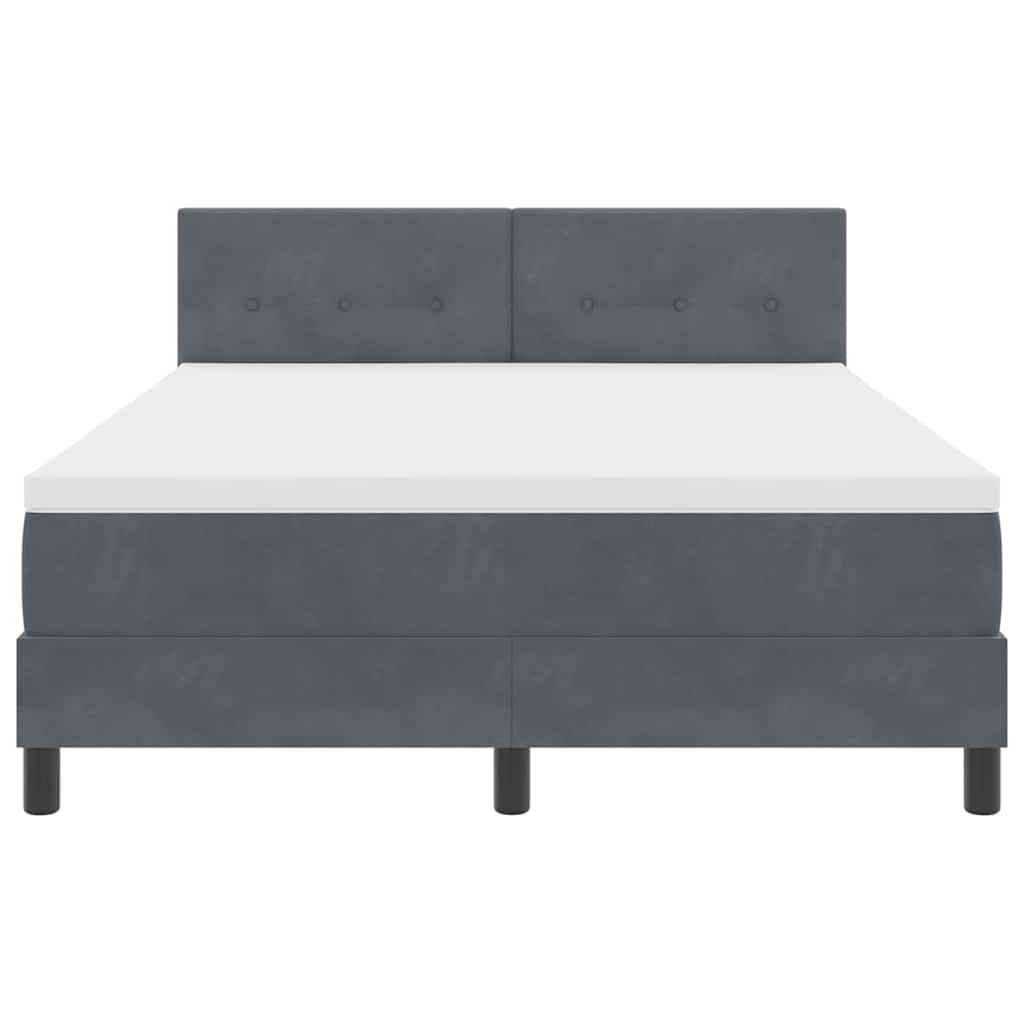 Box Spring Bed Manual Dark Grey and White 203 x 152 x 88 cm