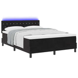 Box Spring Bed Black and White 152 x 203 cm Velvet