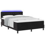 Box Spring Bed Black and White 152 x 203 cm Velvet