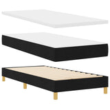 Box Spring Bed Black and White 107 x 203 cm Fabric - 45-Degree Angle
