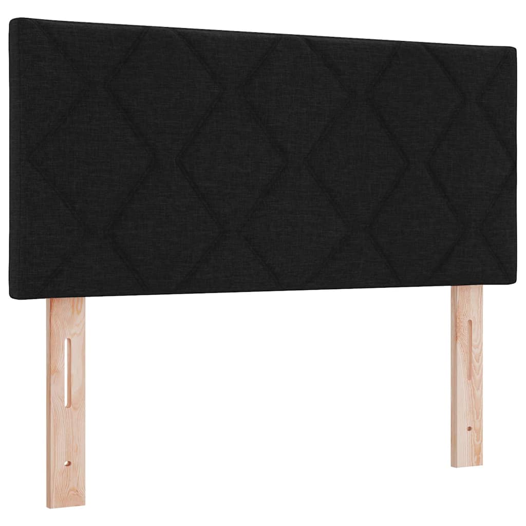 Box Spring Bed Black and White 107 x 203 cm Fabric