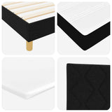 Box Spring Bed Black and White 137 x 187 cm Velvet