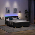 Box Spring Bed Black and White 137 x 187 cm Velvet
