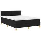 Box Spring Bed Geometric Black and White 193 x 137 x 88 cm - Front View