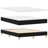 Box Spring Bed Black and White 137 x 187 cm Velvet