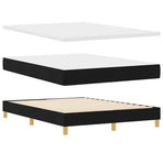 Box Spring Bed Black and White 137 x 187 cm Velvet
