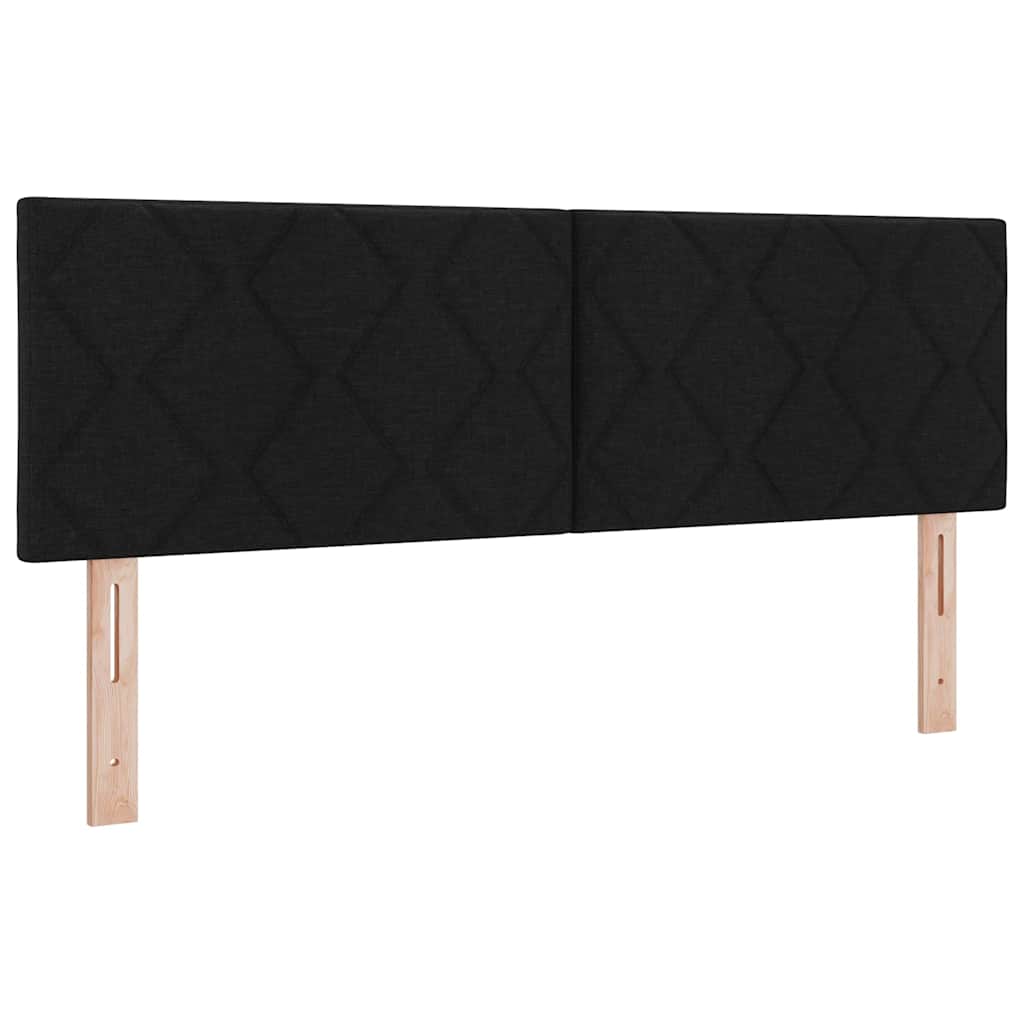 Box Spring Bed Geometric Black and White 193 x 137 x 88 cm