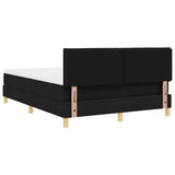 Box Spring Bed Black and White 137 x 187 cm Velvet