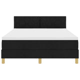 Box Spring Bed Black and White 137 x 187 cm Velvet