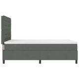 Box Spring Bed Dark Grey and White 137 x 190 cm Fabric - Low Angle