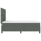 Box Spring Bed Dark Grey and White 152 x 203 cm Fabric - Extra Image