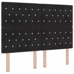 Box Spring Bed Black and White 152 x 203 cm Velvet