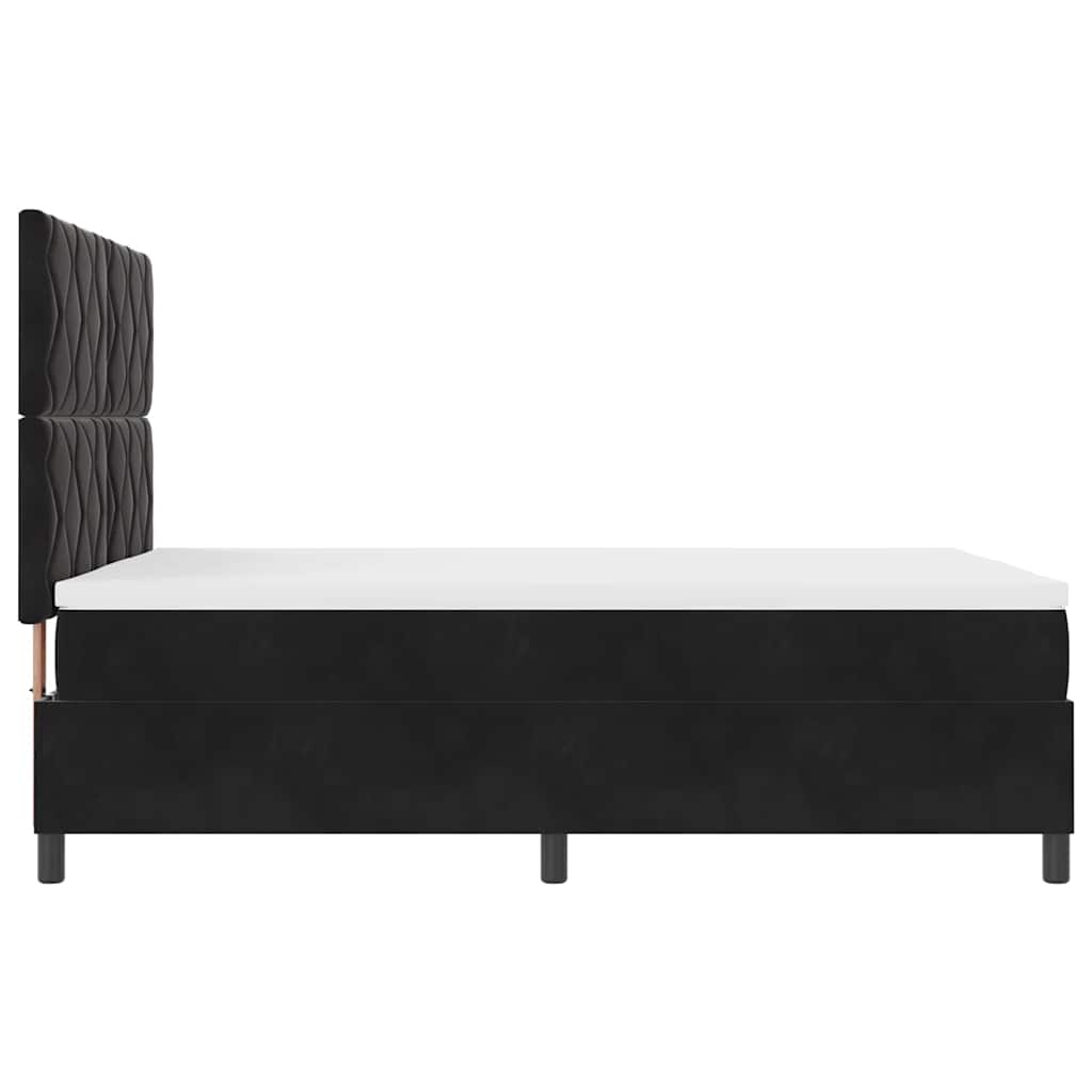 Box Spring Bed Black and White 137 x 187 cm Velvet