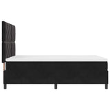 Box Spring Bed Black and White 137 x 187 cm Velvet